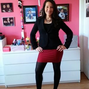 Maroon Silky stretch minutes skirt